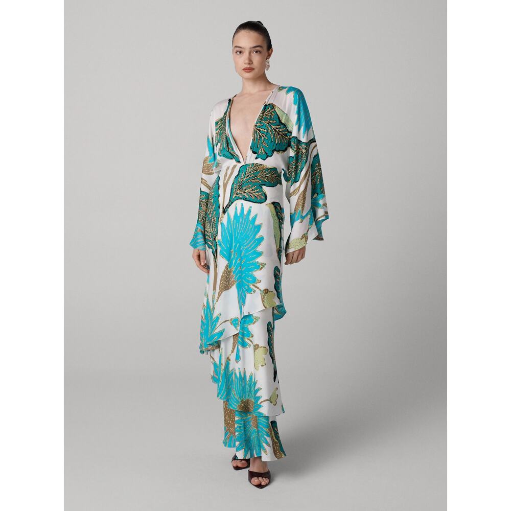 Diane Von Furstenberg Silk Christine Dress Marlene Batik Giant Ivory Size M NWT